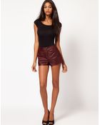 ASOS Collection Asos Leather Shorts - Lyst