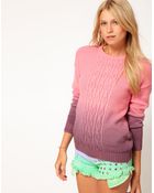 Asos Dip Dye Cable Jumper - Lyst