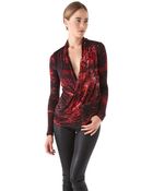 Helmut Lang Midnight Floral Drape Blouse - Lyst