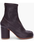 Maison Margiela Dark Brown Leather Tabi Boots - Lyst