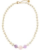 Majorica Pearl & Quartz Necklace - Lyst