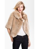 Ted Baker Crop Faux Fur Jacket - Lyst