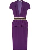 Bottega Veneta Japponaise Velvet-trimmed Crepe Dress - Lyst
