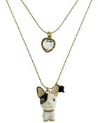 Betsey Johnson Double Row Bulldog Necklace - Lyst