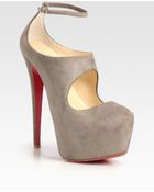 Christian Louboutin Maillot Suede Mary Jane Platform Pumps - Lyst