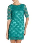 Jax Aline Crochet Dress Emerald 12 - Lyst