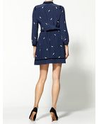 Juicy Couture Mod Leaf Print Silk Dress - Lyst