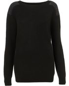Topshop Knitted Military Jumper - Lyst