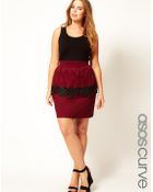 Asos Curve Peplum Skirt with Cutwork Hem - Lyst