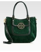 Tory Burch Amanda Suede Leather Hobo - Lyst