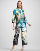 Natori Ming Floralprint Pajamas Teal - Lyst