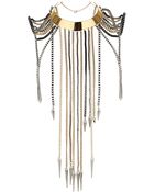 Topshop Premium Bow Spike Shoulder Necklace - Lyst