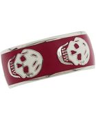 Alexander McQueen Enamel Skull Ring - Lyst