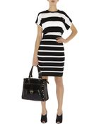 Karen Millen Block Stripe Knit Dress - Lyst
