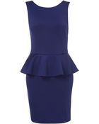 Topshop Scuba Peplum Pencil Dress - Lyst