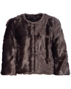 Donna Karan New York Cropped Faux Fur Jacket - Lyst
