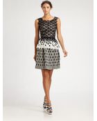 Oscar de la Renta Leaf Lace Peplum Top - Lyst