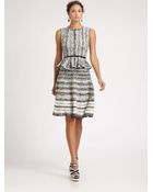 Oscar de la Renta Silk Peplum Top - Lyst