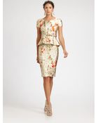 Oscar de la Renta Peplum Dress - Lyst