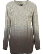 Topshop Knitted Dip Dye Cable Jumper - Lyst