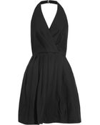 Halston Heritage Silk and Cottonblend Halterneck Dress - Lyst