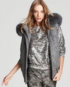 Alice + Olivia Jala Fur Sequin Vest - Lyst