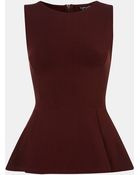 Topshop Peplum Tank - Lyst