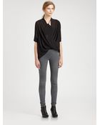 Helmut Lang Patina Stretch Leather Pants - Lyst