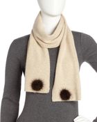 Portolano Minkrosette Cashmere Scarf Oatmeal - Lyst