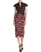 L'Wren Scott Lace Overlay Printed Dress - Lyst