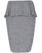 Mango Herringbone Peplum Skirt - Lyst