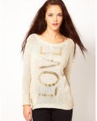 River Island Love Print Jumper - Lyst