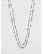 David Yurman Pearl and Sterling Silver Chain Necklace - Lyst