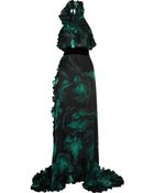 Gucci Ruffled Printed Silk-chiffon Gown - Lyst