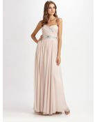 Notte By Marchesa Strapless Silk Chiffon Gown - Lyst
