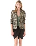 Alice + Olivia Metallic Elyse Blazer - Lyst