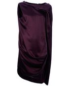 Lanvin Draped Sleeveless Dress - Lyst