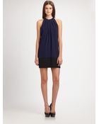 Theory Charlaine Silk Colorblock Dress - Lyst