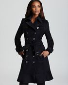Burberry Littleton Double Breasted Coat with Ruffle Hem - Lyst