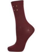 Topshop Wine Studded Ankle Socks - Lyst