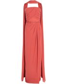 Elie Saab Crepe Shawl Gown - Lyst