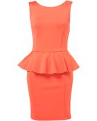 Topshop Scuba Peplum Pencil Dress - Lyst