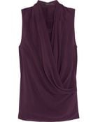Victoria Beckham Draped Crepe Top - Lyst