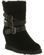 Ash Yes Shearling Black Calf Suede - Lyst