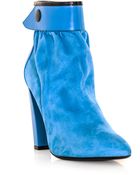 Balenciaga Gathered Suede Ankle Boots - Lyst