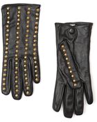 Mango Touch Studded Leather Gloves - Lyst