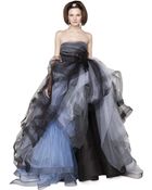 Oscar de la Renta Bicolor Tulle Strapless Gown - Lyst