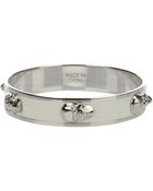 Alexander McQueen Enamel Skull Bangle - Lyst