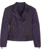 Christopher Kane Leopardprint Wool Biker Jacket - Lyst
