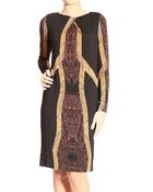 Etro Long Sleeve Round Neck Jersey Print Dress - Lyst